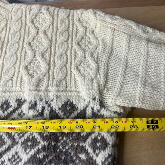 Vtg PAUL JAMES Men's Size Small England 100% Wool Cable Knit Sweater Fisherman - Picture 7 of 8